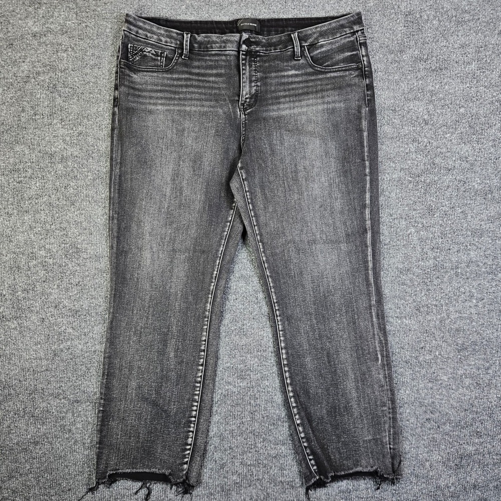 Buckle Black Fit No 53 Cropped Straight Jeans Womens 38x28 Black Raw Hem Stretch